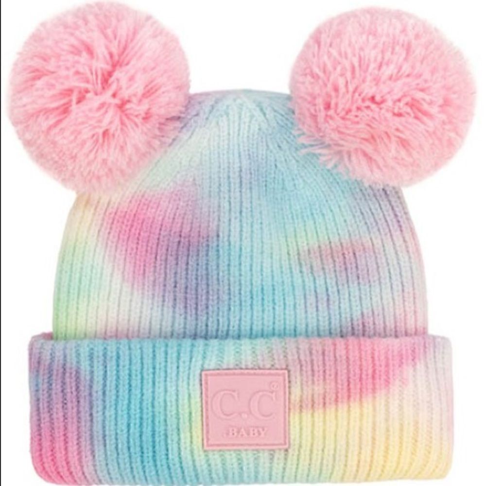 Cotton Candy Baby CC Double Pom Beanie